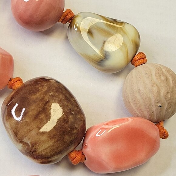 Chunky Pink Bead Necklace - Picture 8 of 11